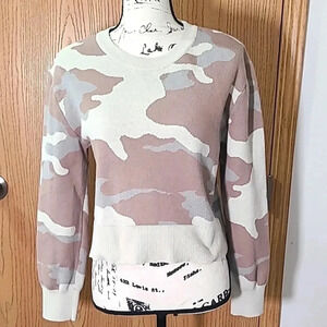 DKNY camouflage print cropped sweater
